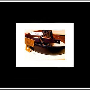 New Rare/Unique Authentic Handcrafted In Italy Top Grade High Grain Leather Belt